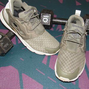 WOMENS-ARMY GREEN-NO TIE SLIP ON RUNNING SHOES-WOW